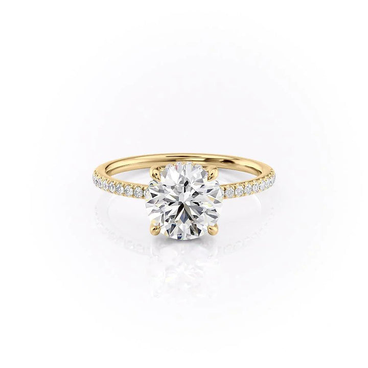 The Myra Set With Round Pave Lab Diamond 1 Carat 14K Gold#material_14k-gold