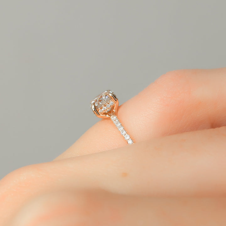 The Myra Set With Round Pave Lab Diamond 2.5 Carat 14K Rose#material_14k-rose