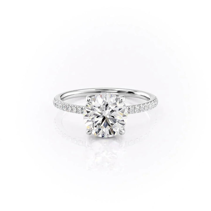 The Myra Set With Round Pave Lab Diamond 1 Carat 18K White#material_18k-white