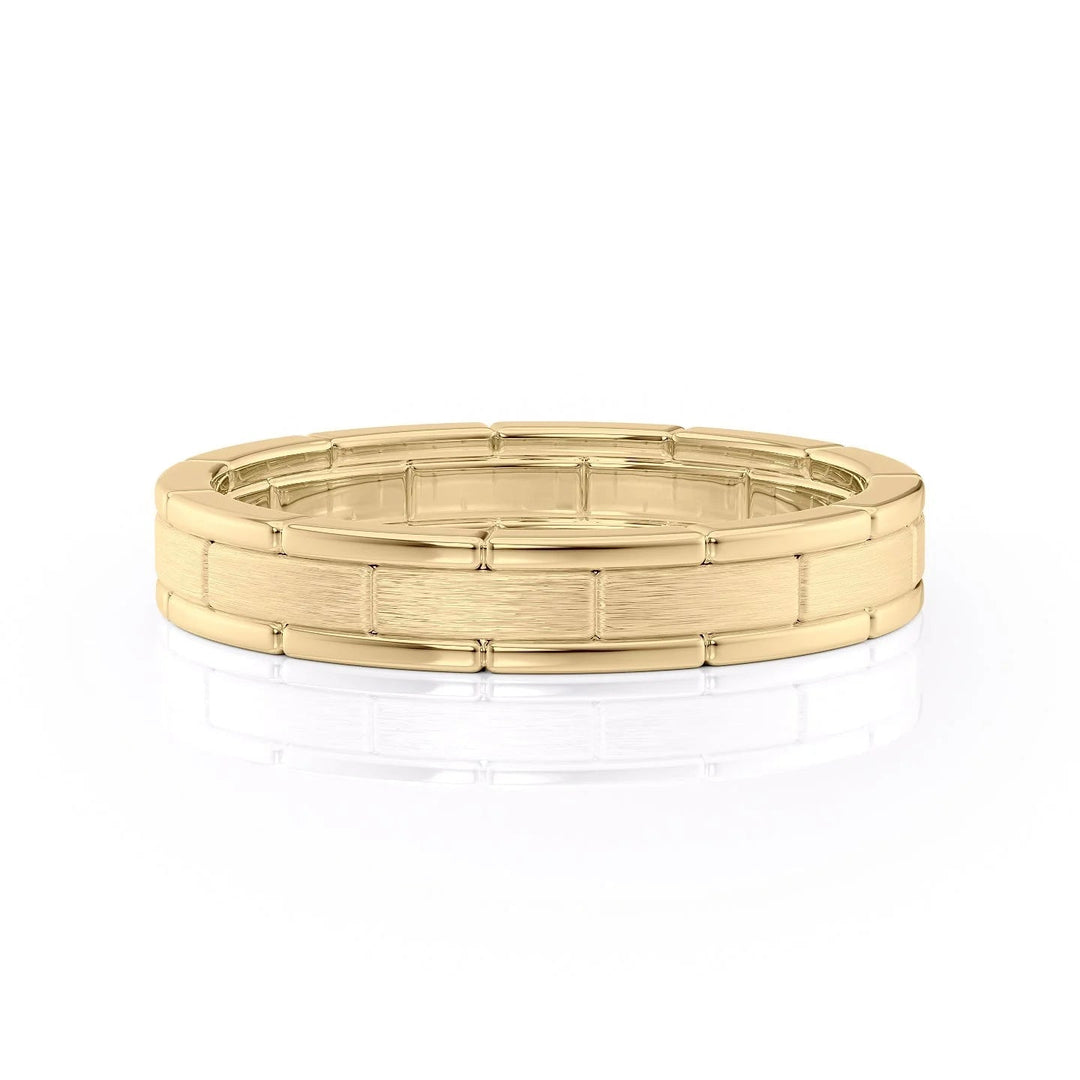 The Nakima Wedding Bands Matte 14K Gold#material_14k-gold