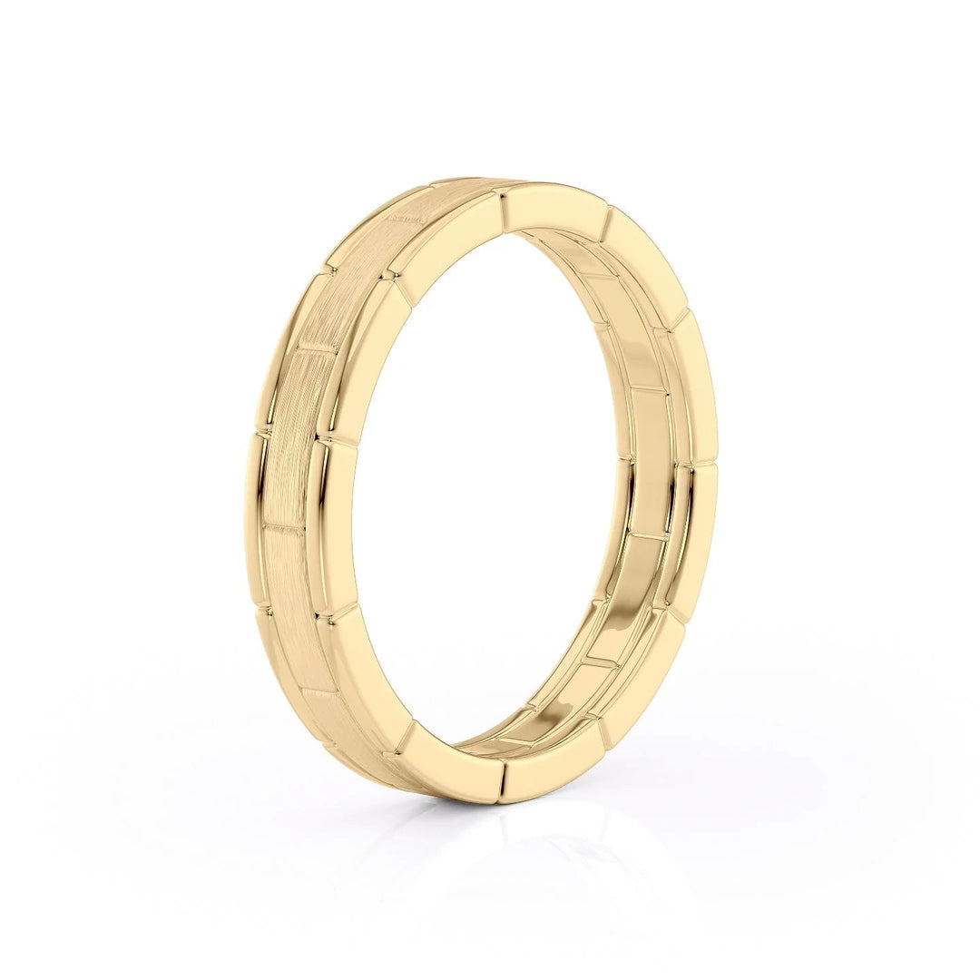 The Nakima Wedding Bands Matte 14K Gold#material_14k-gold