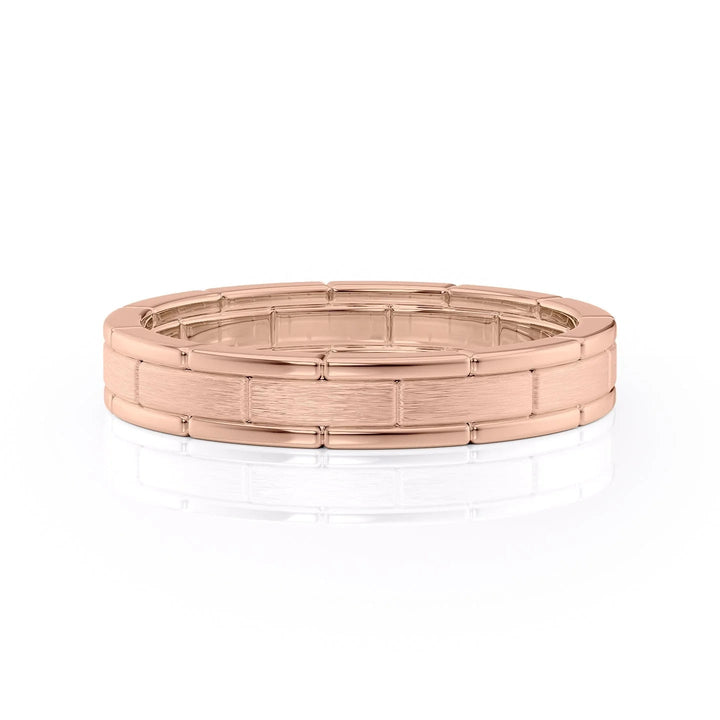 The Nakima Wedding Bands Matte 14K Rose#material_14k-rose