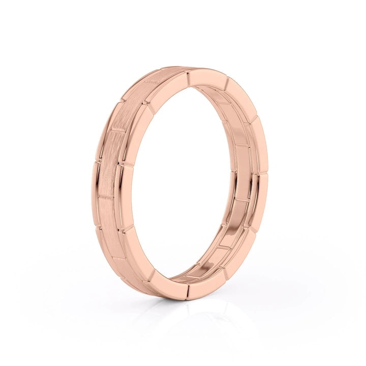 The Nakima Wedding Bands Matte 14K Rose#material_14k-rose