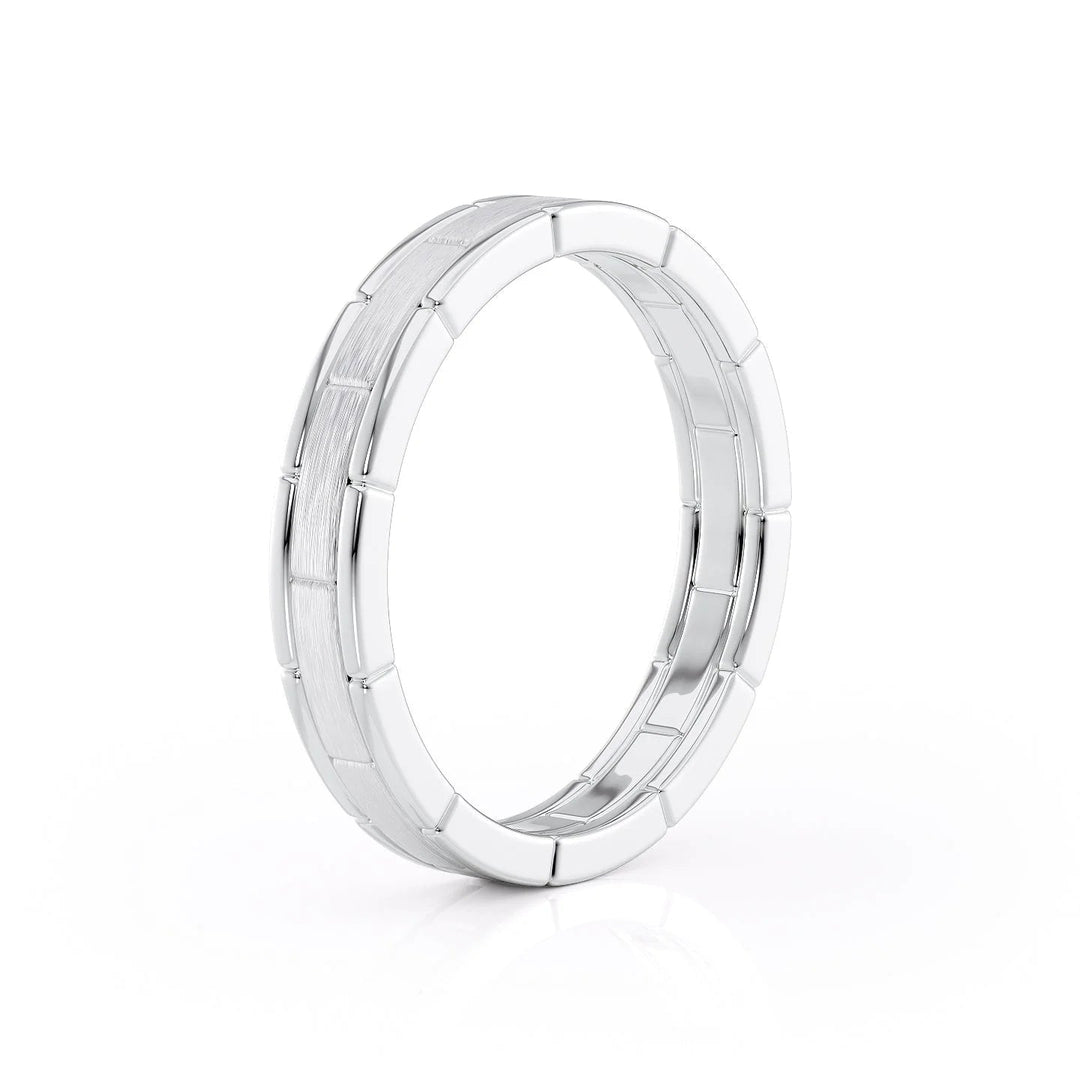 The Nakima Wedding Bands Matte 14K White#material_14k-white