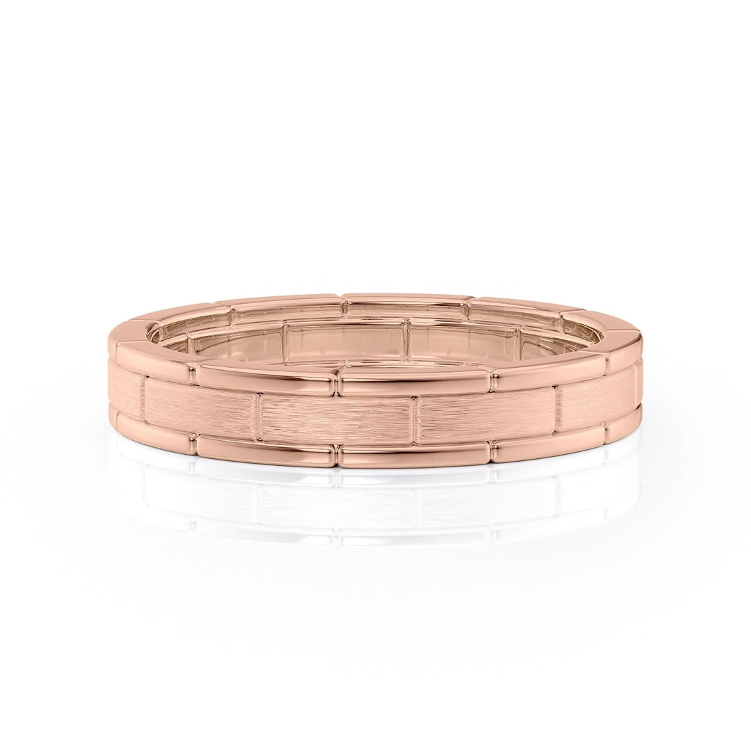 The Nakima Wedding Bands Matte 18K Rose#material_18k-rose