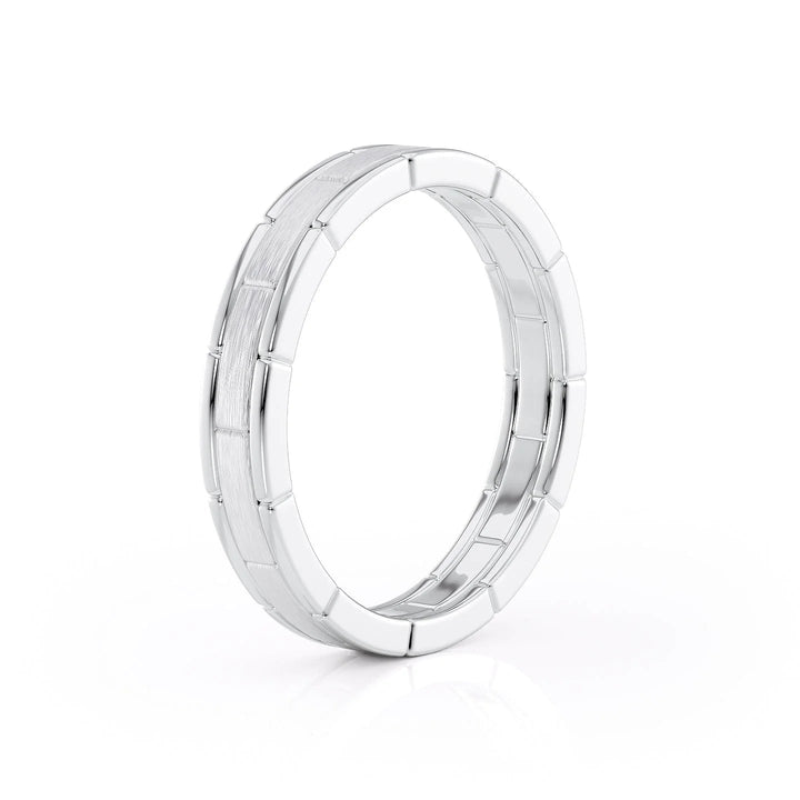 The Nakima Wedding Bands Matte 18K White#material_18k-white