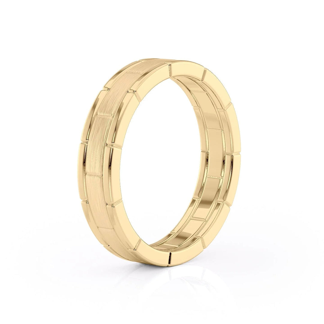 The Nakima Wedding Bands Matte 14K Gold#material_14k-gold