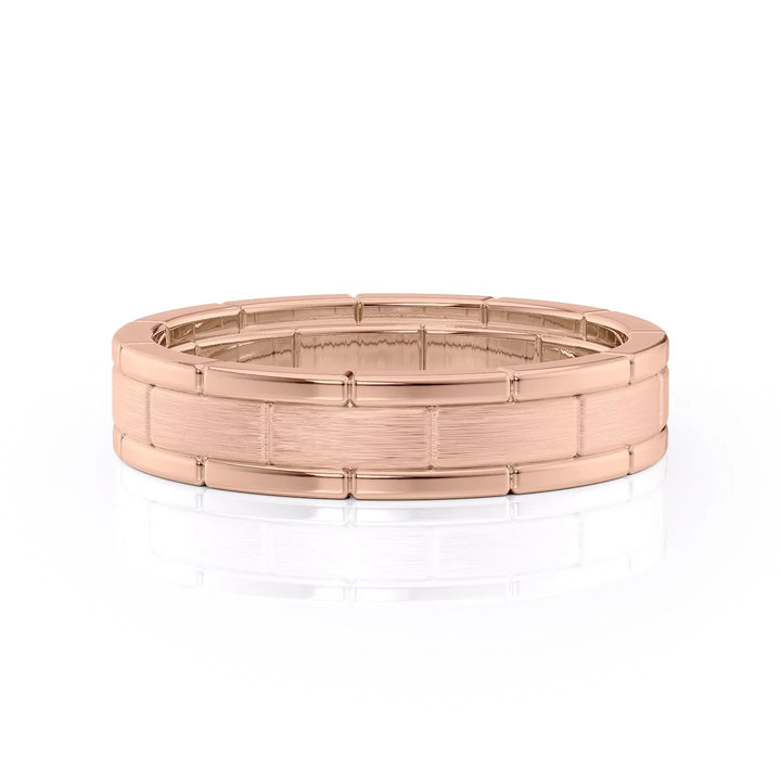 The Nakima Wedding Bands Matte 14K Rose#material_14k-rose