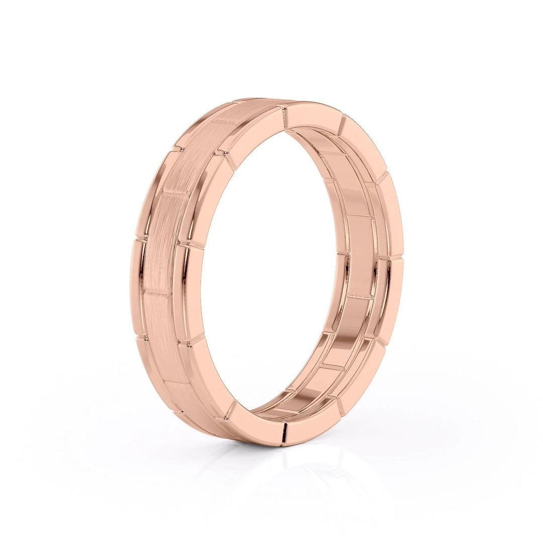 The Nakima Wedding Bands Matte 14K Rose#material_14k-rose