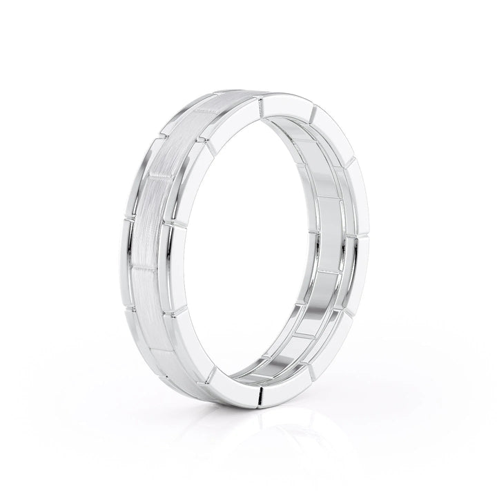 The Nakima Wedding Bands Matte 18K White#material_18k-white