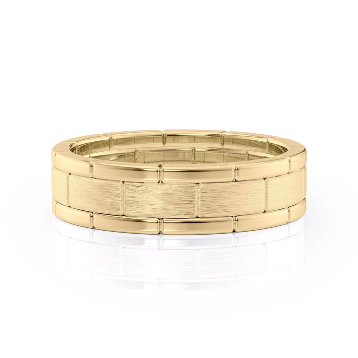 The Nakima Wedding Bands Matte 14K Gold#material_14k-gold