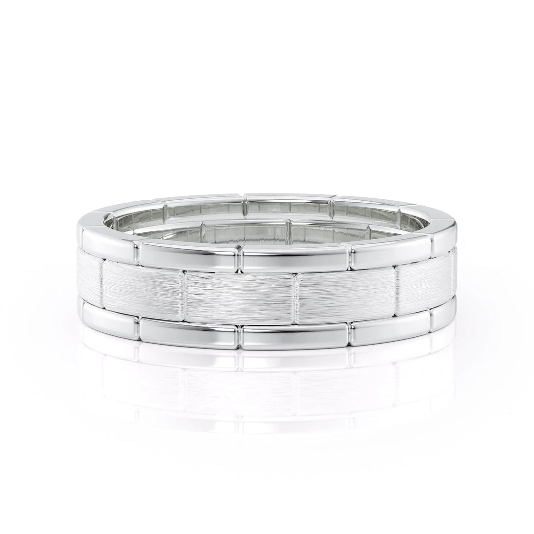 The Nakima Wedding Bands Matte 14K White#material_14k-white