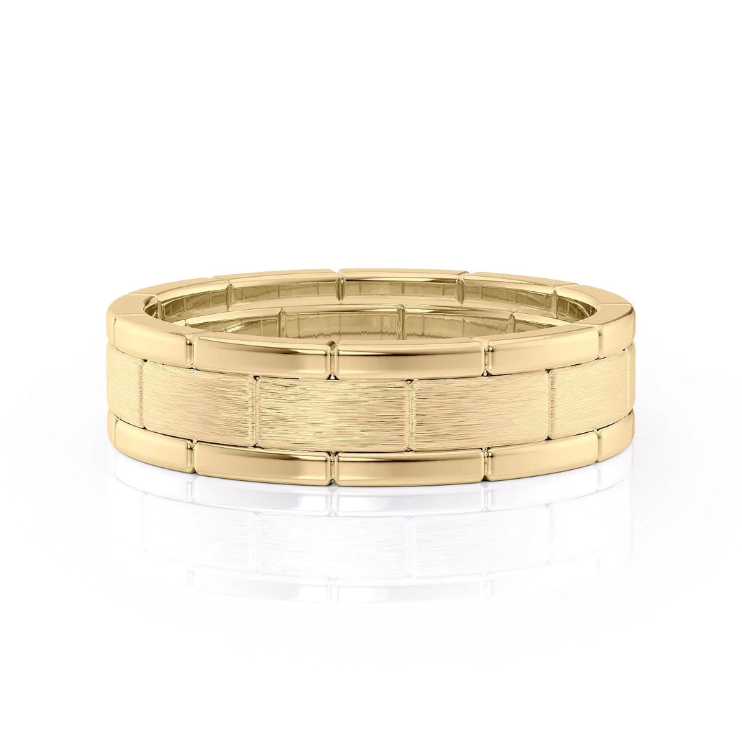 The Nakima Wedding Bands Matte 18K Gold#material_18k-gold