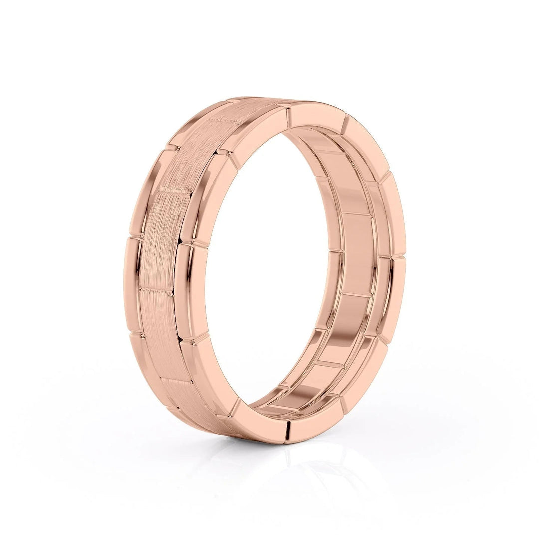 The Nakima Wedding Bands Matte 18K Rose#material_18k-rose