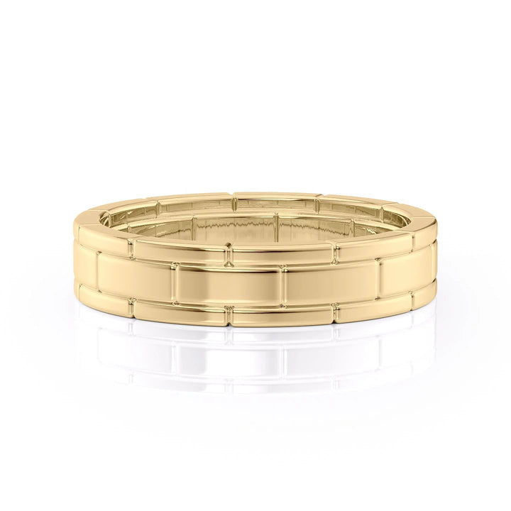 The Nakima Wedding Bands Polished 14K Gold#material_14k-gold