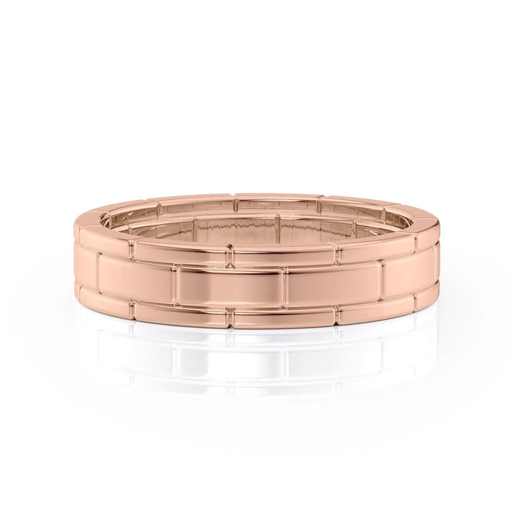 The Nakima Wedding Bands Polished 14K Rose#material_14k-rose