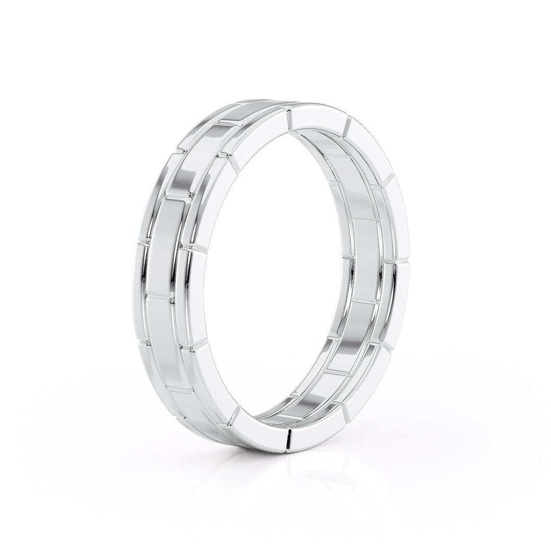 The Nakima Wedding Bands Polished 18K White#material_18k-white