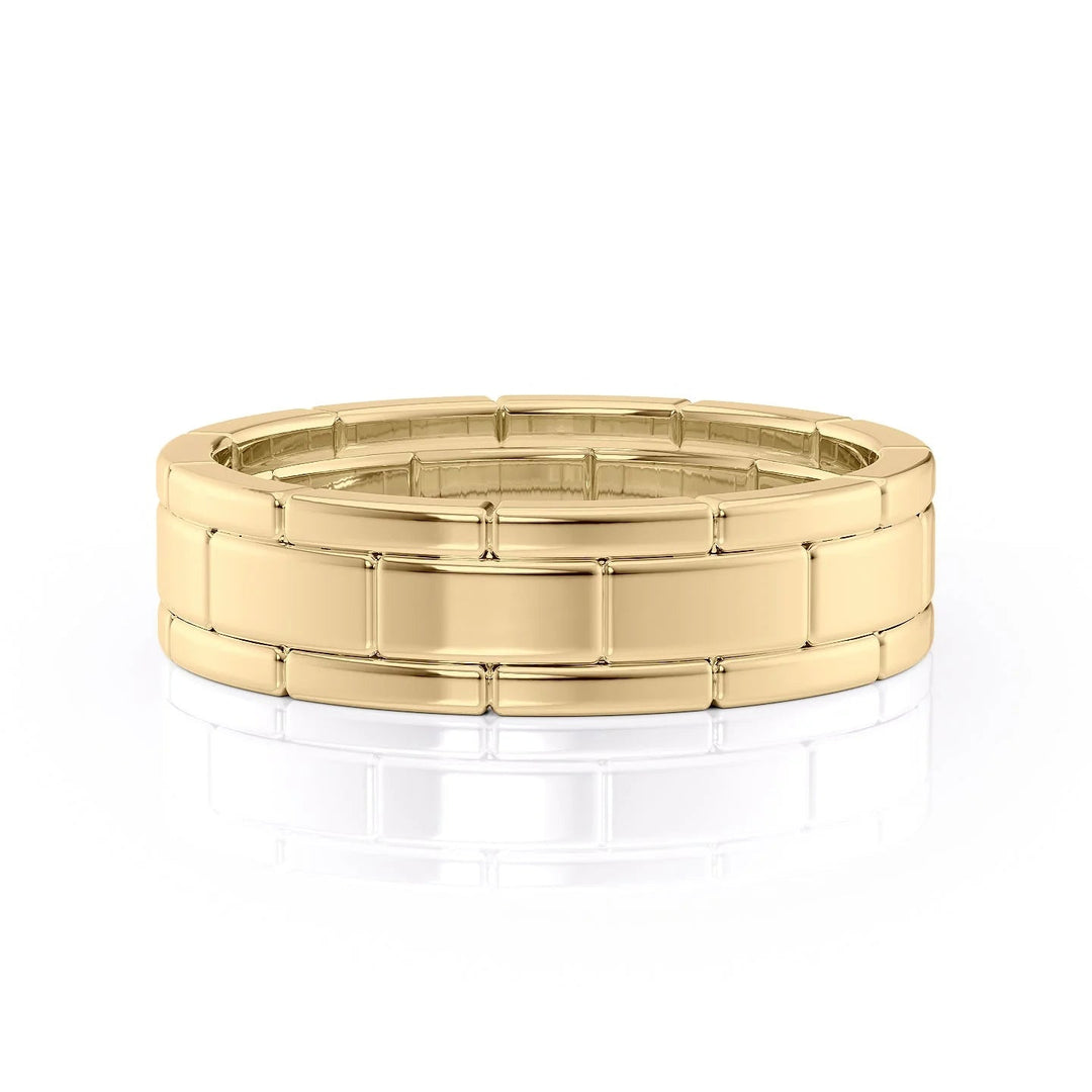 The Nakima Wedding Bands Polished 14K Gold#material_14k-gold