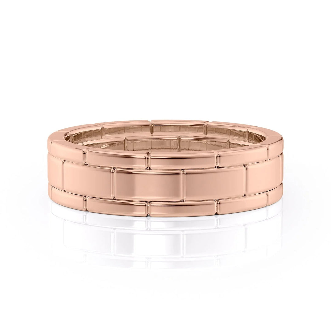 The Nakima Wedding Bands Polished 14K Rose#material_14k-rose