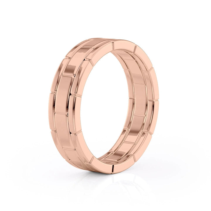 The Nakima Wedding Bands Polished 14K Rose#material_14k-rose