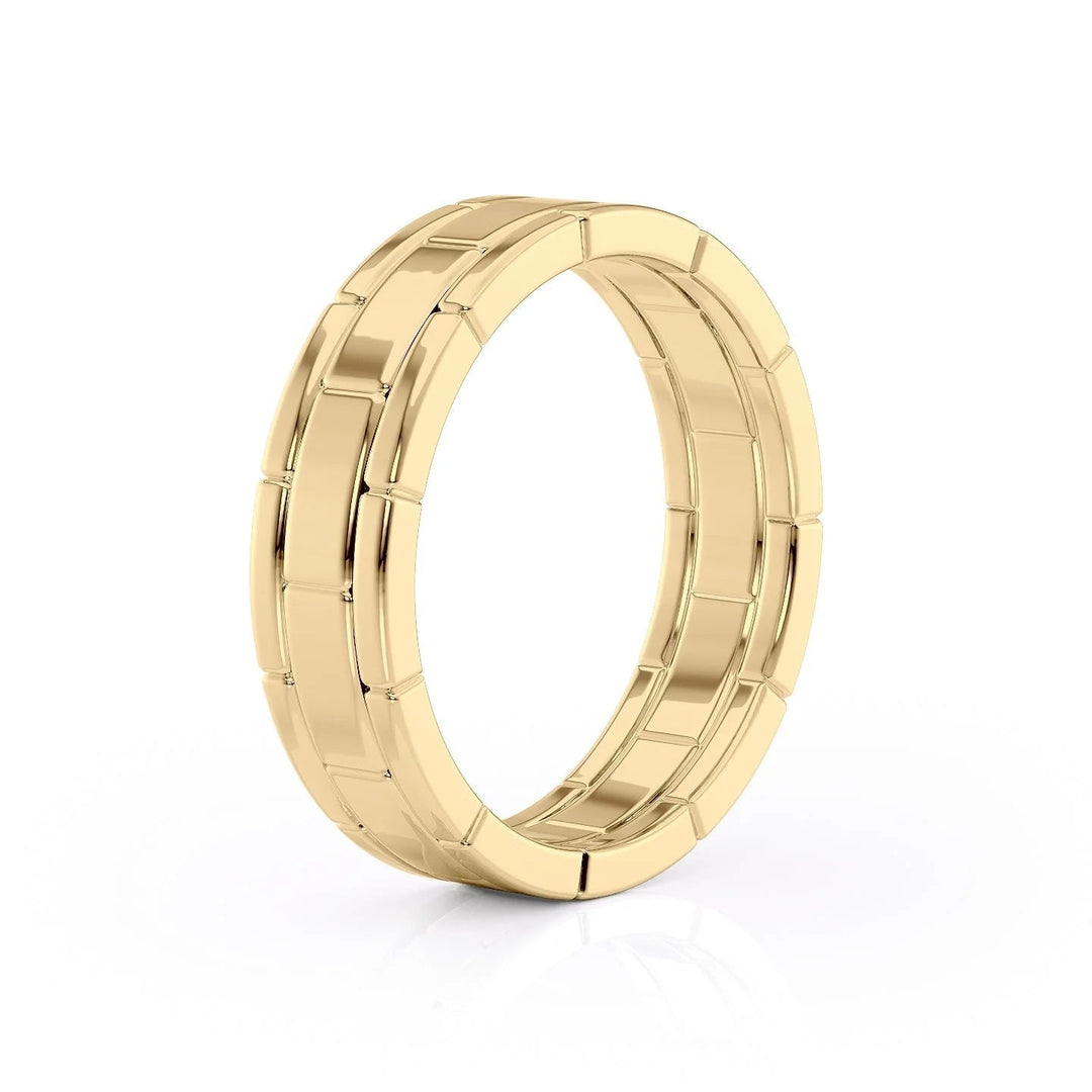 The Nakima Wedding Bands Polished 18K Gold#material_18k-gold