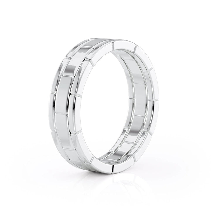 The Nakima Wedding Bands Polished 18K White#material_18k-white