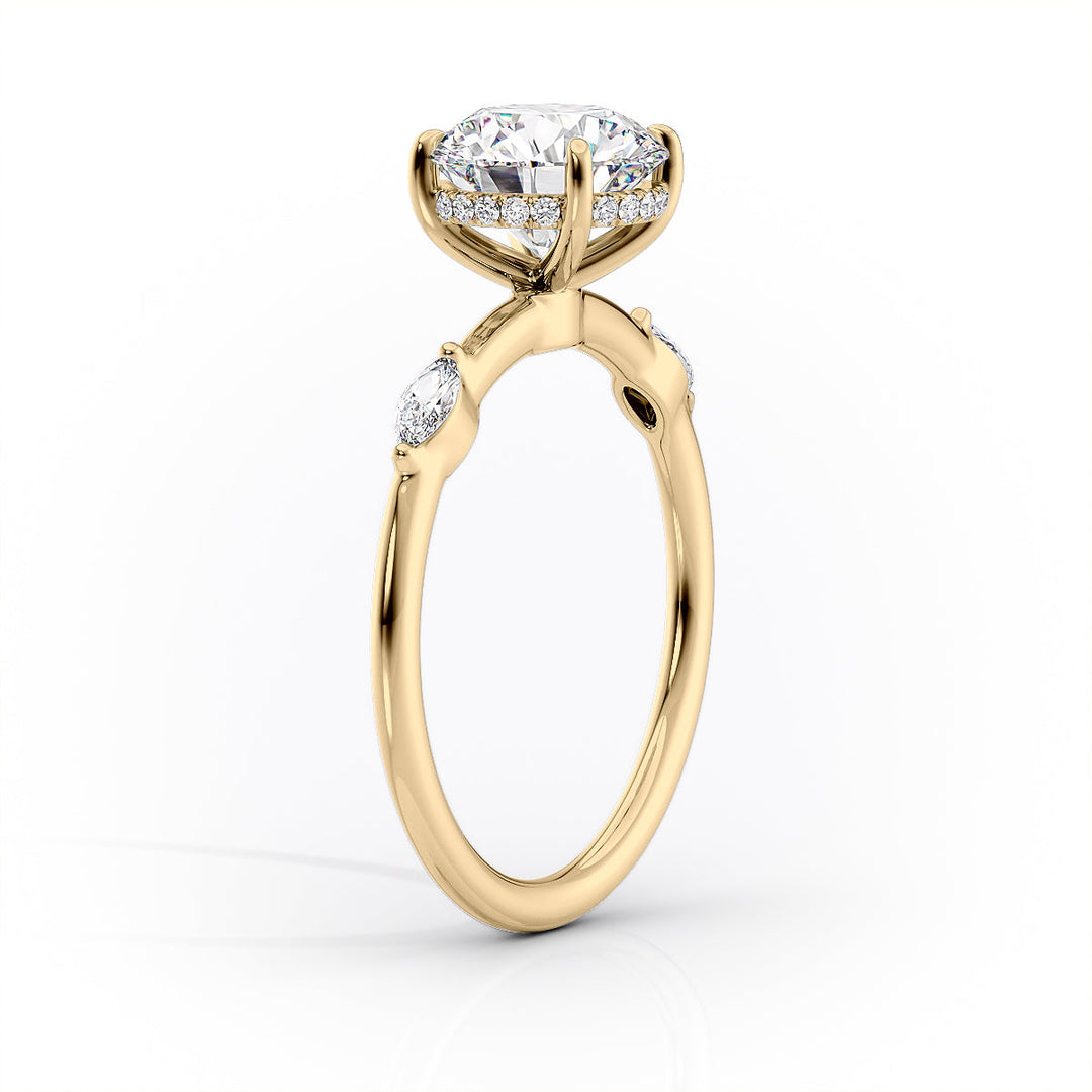 The Nancy Set With Oval Side Stone Moissanite#material_14k-gold