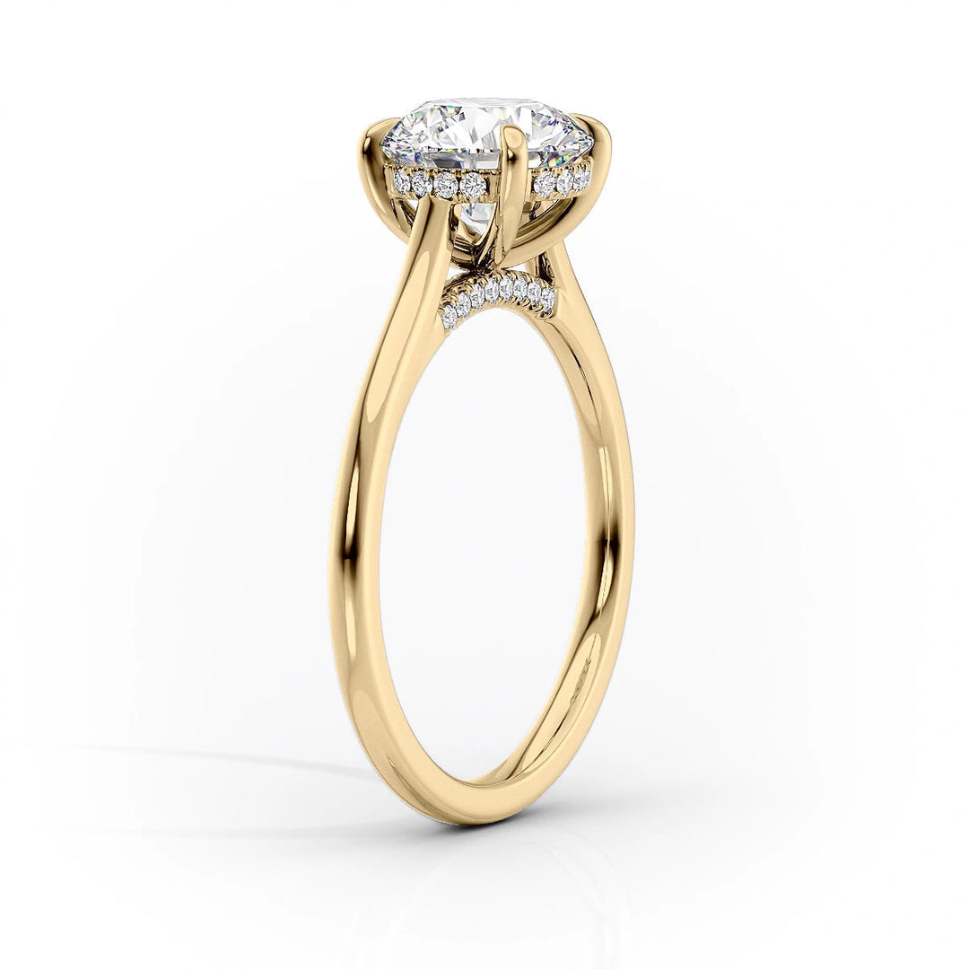 The Natasha Set With Cushion Solitaire Lab Diamond 1.5 Carat 14K Gold#material_14k-gold