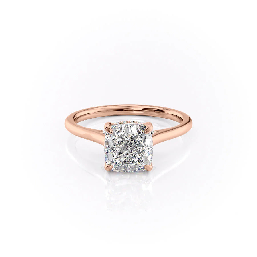 The Natasha Set With Cushion Solitaire Moissanite#material_14k-rose