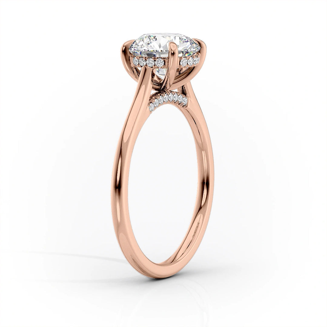 The Natasha Set With Cushion Solitaire Lab Diamond 1.5 Carat 14K Rose#material_14k-rose