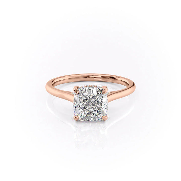 The Natasha Set With Cushion Solitaire Moissanite#material_18k-rose