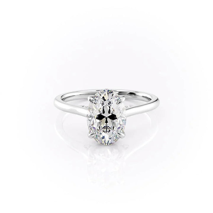 The Natasha Set With Oval Solitaire Moissanite#material_14k-white