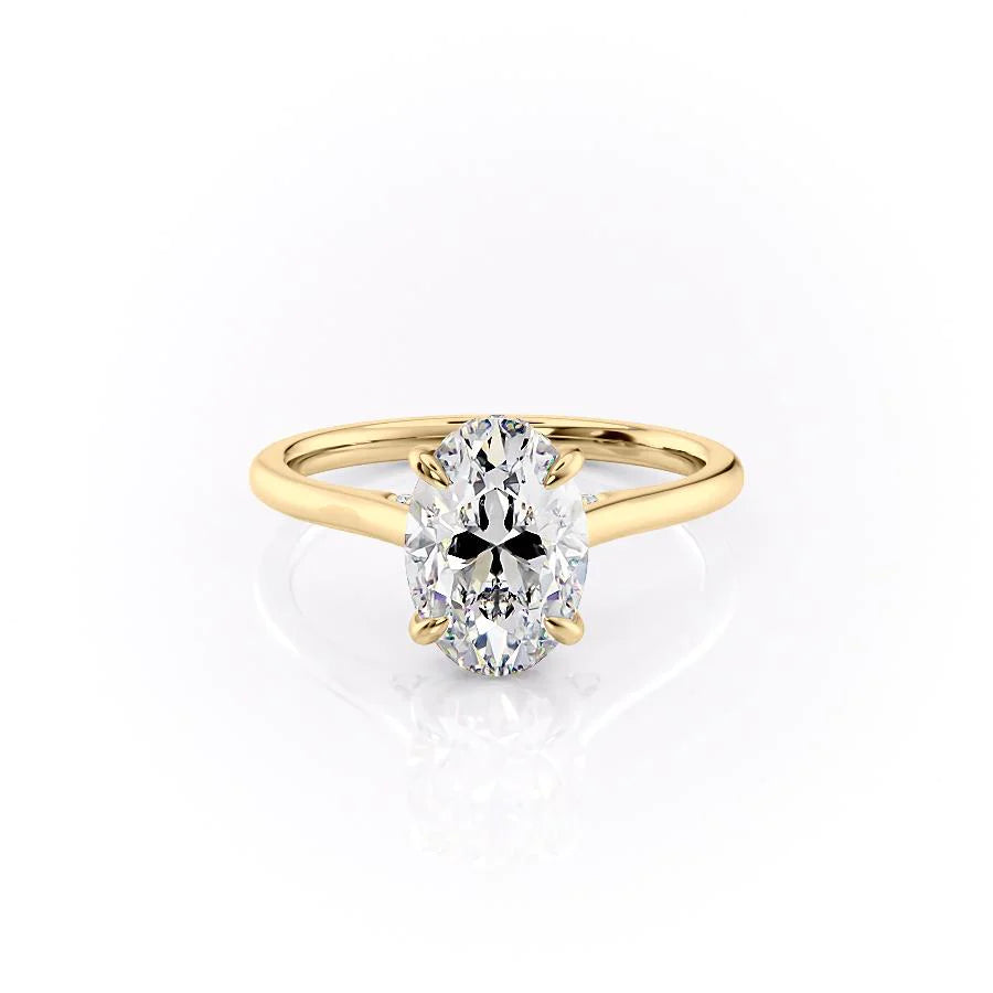 The Natasha Set With Oval Solitaire Moissanite#material_18k-gold