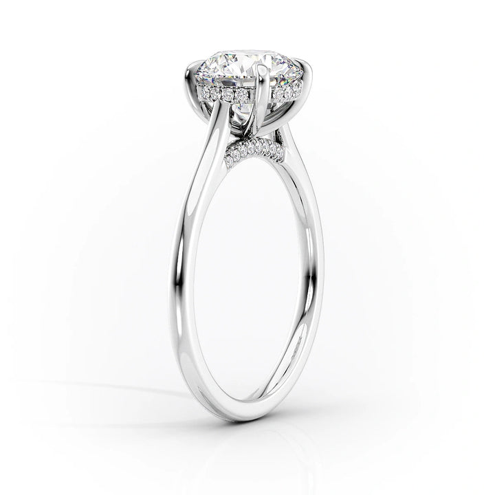 The Natasha Set With Oval Solitaire Lab Diamond 1.5 Carat 18K White#material_18k-white