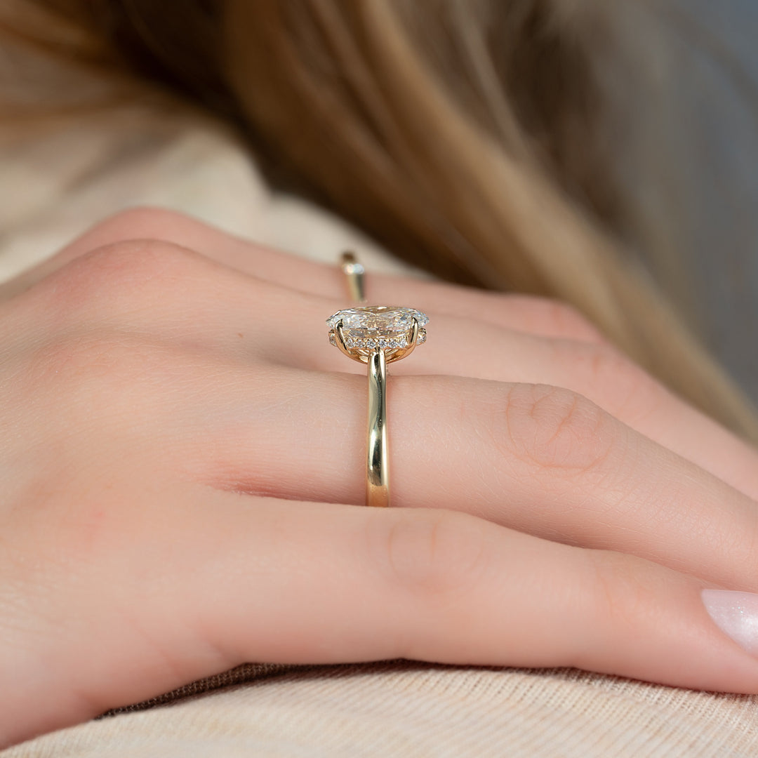The Natasha Oval Lab Diamond Moissanite Engagement Ring