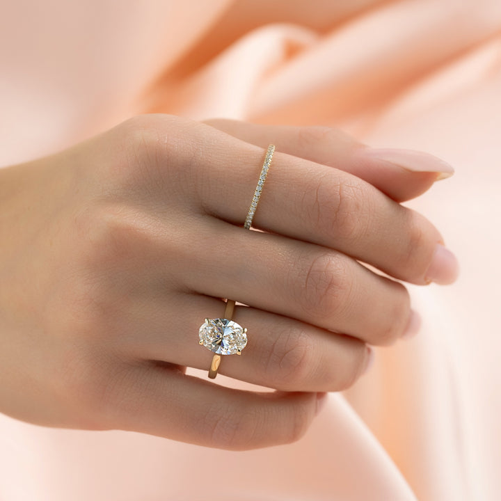 The Natasha Oval Lab Diamond Moissanite Engagement Ring *Shown with 2.5 ct #material_gold
