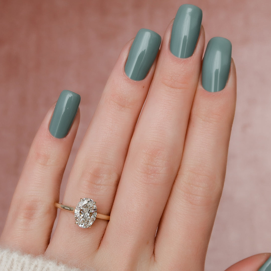 The Natasha Oval Lab Diamond Moissanite Engagement Ring