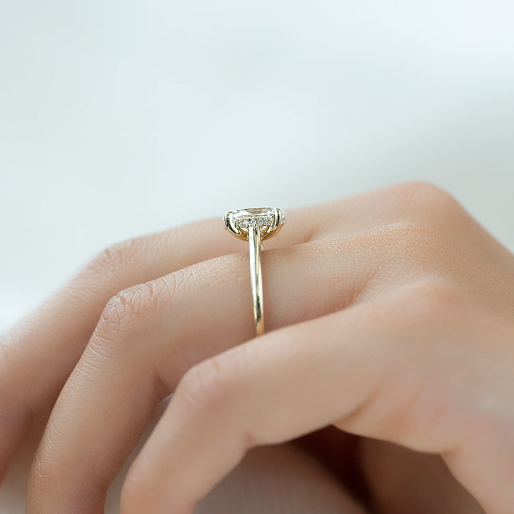 The Natasha Oval Lab Diamond Moissanite Engagement Ring *Shown with 1.5 ct #material_gold