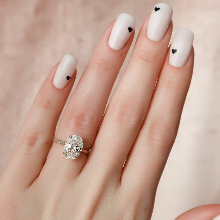 The Natasha Oval Lab Diamond Moissanite Engagement Ring *Shown with 3 ct #material_gold