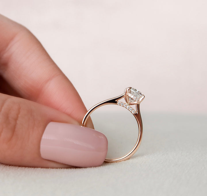 The Natasha Oval Lab Diamond Moissanite Engagement Ring *Shown with 1.5 ct #material_rose