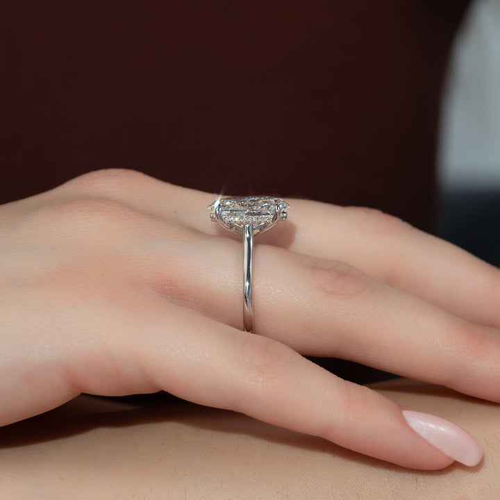 The Natasha Oval Lab Diamond Moissanite Engagement Ring *Shown with 5.5 ct #material_white