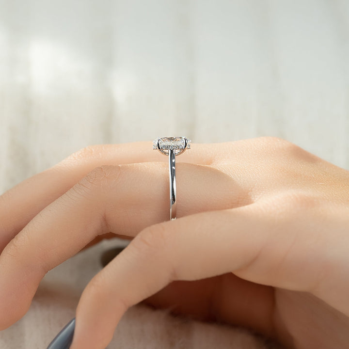 The Natasha Oval Lab Diamond Moissanite Engagement Ring *Shown with 1.5 ct #material_white