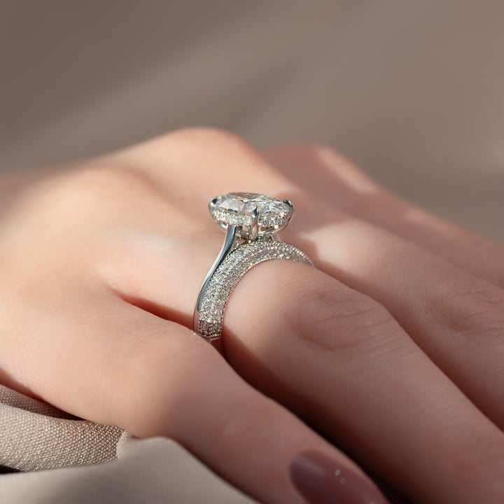 The Natasha Oval Lab Diamond Moissanite Engagement Ring *Shown with 1.5 ct #material_white
