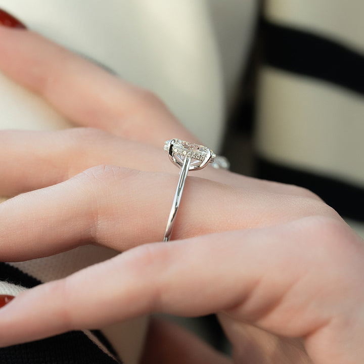 The Natasha Oval Lab Diamond Moissanite Engagement Ring *Shown with 3 ct #material_white