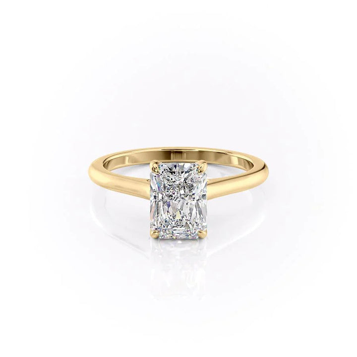 The Natasha Set With Radiant Solitaire Lab Diamond 1 Carat 14K Gold#material_14k-gold