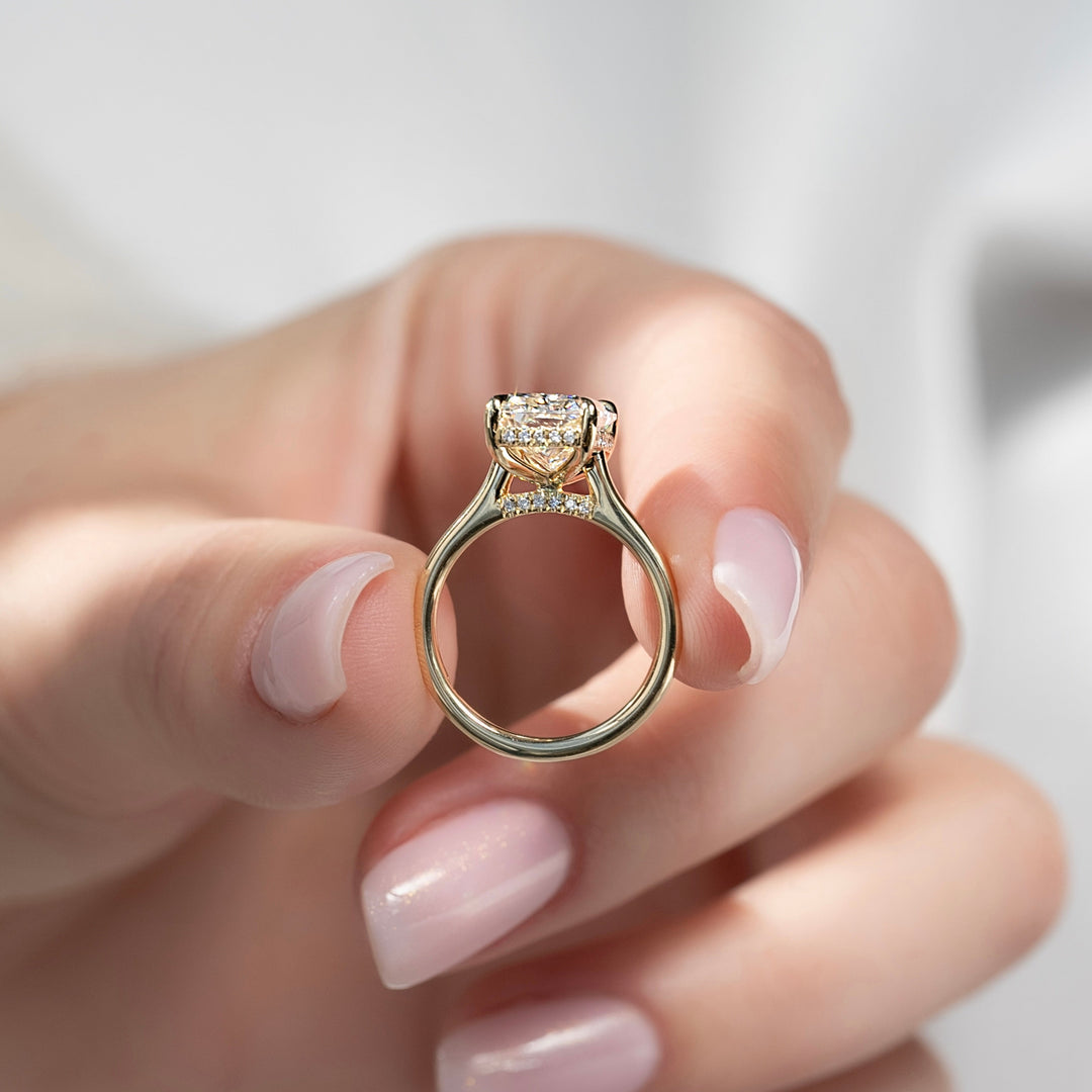 The Natasha Set With Radiant Solitaire Moissanite#material_14k-gold