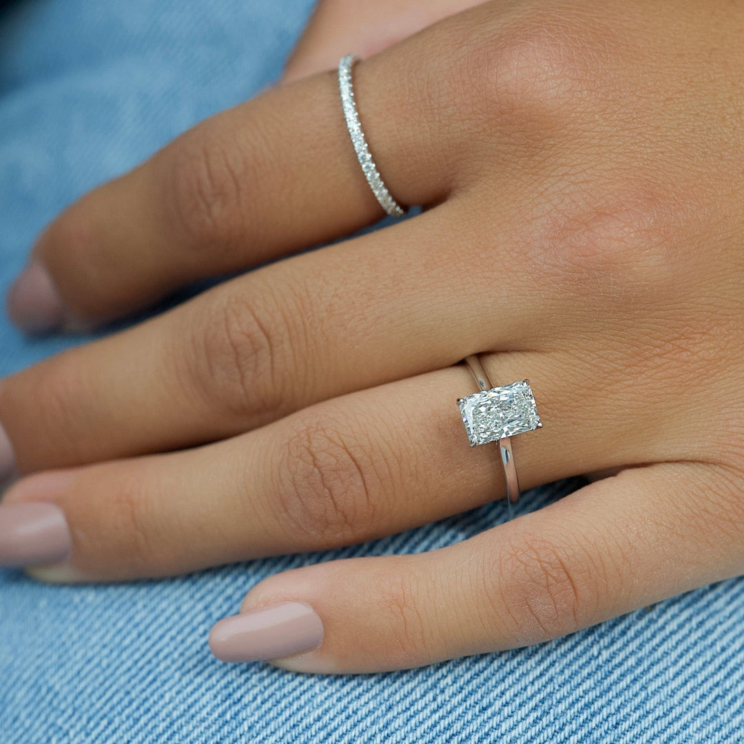 The Natasha Set With Radiant Solitaire Moissanite#material_14k-white