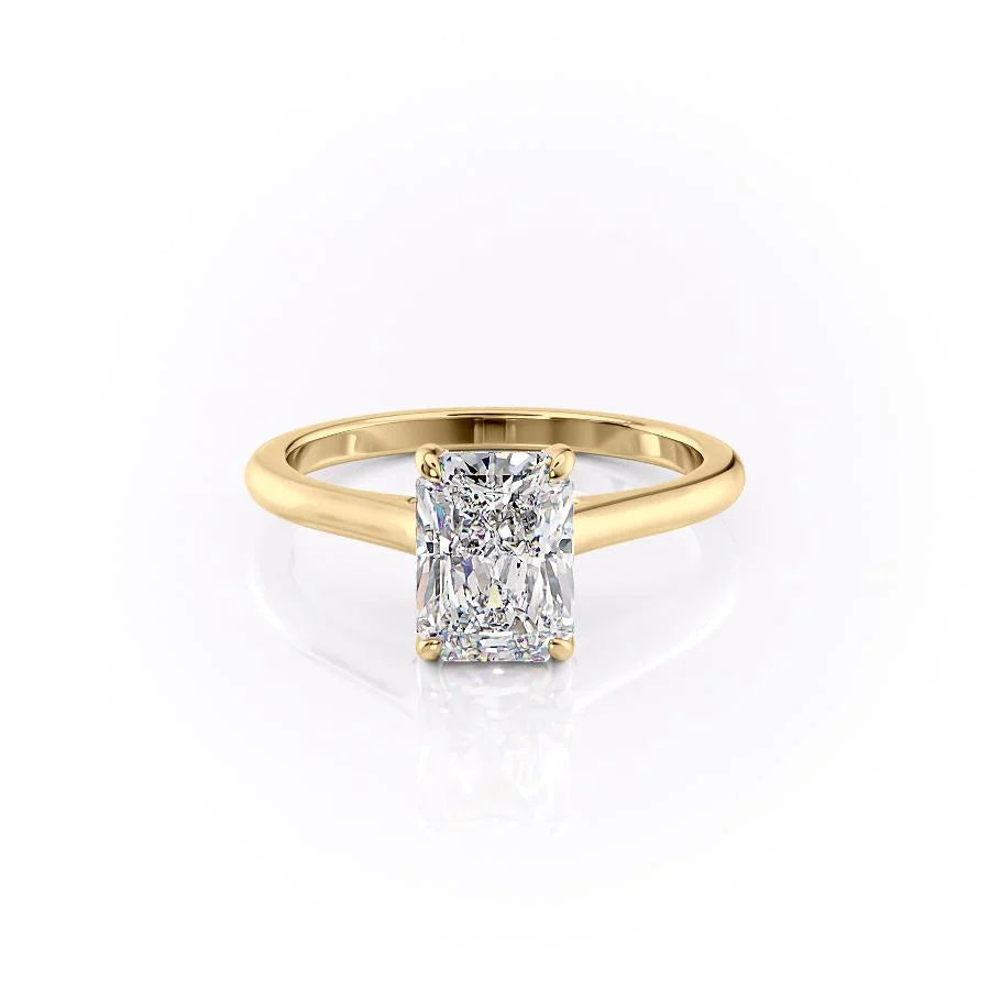 The Natasha Set With Radiant Solitaire Lab Diamond 1 Carat 18K Gold#material_18k-gold