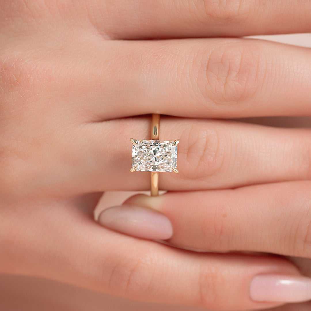 The Natasha Radiant Lab Diamond Moissanite Engagement Ring