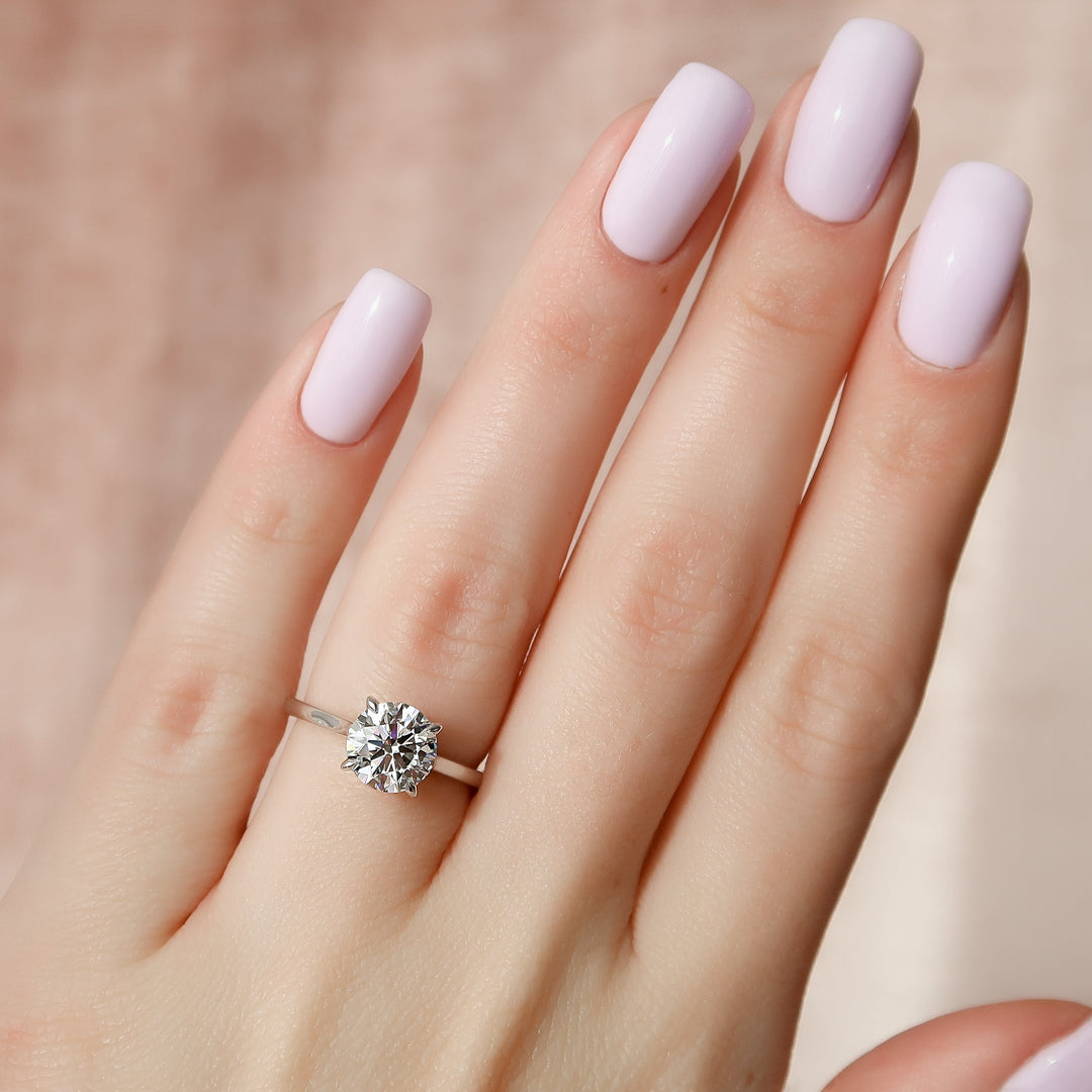 The Natasha Set With Round Solitaire Moissanite#material_14k-white